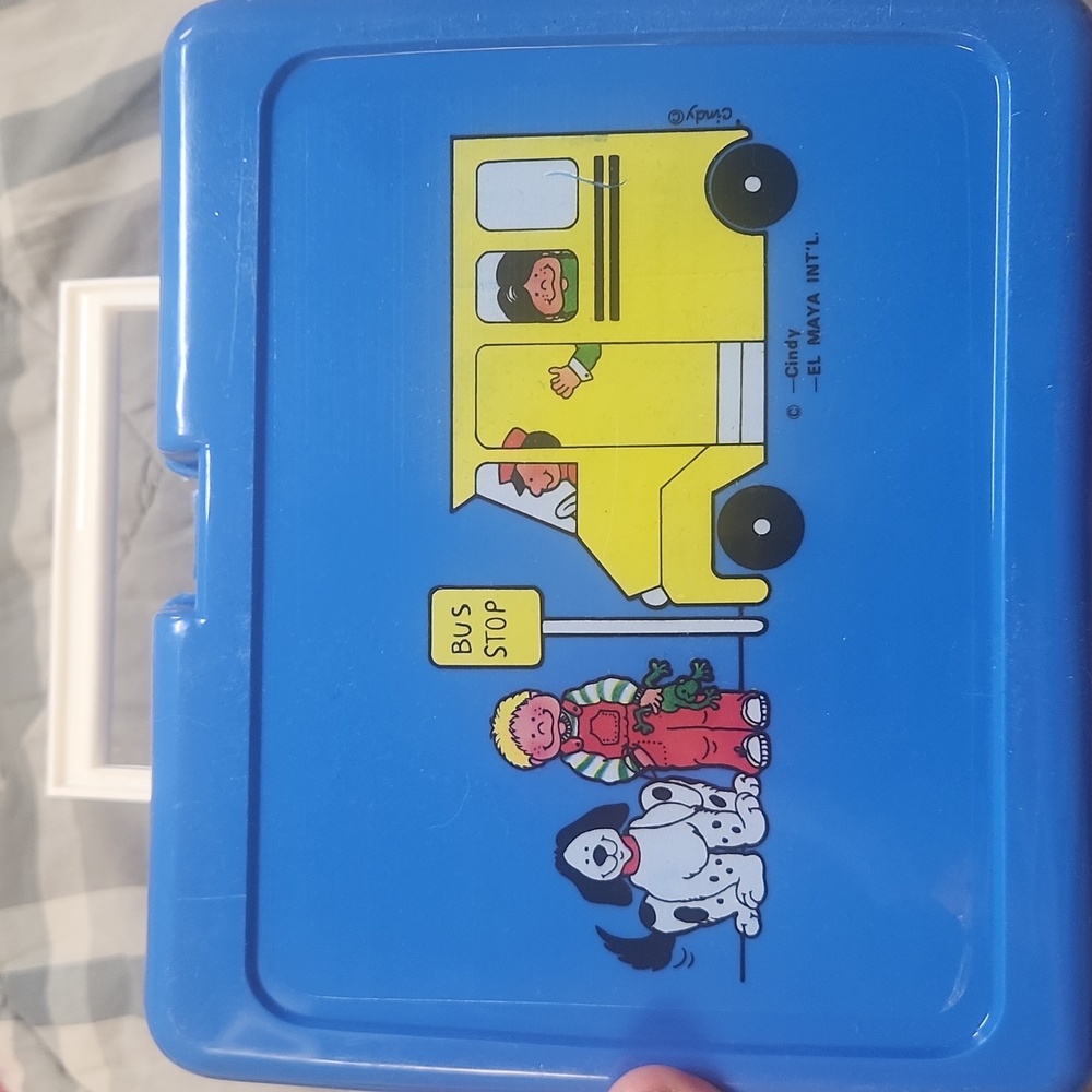 Vintage 1984 Jyundung Blue Plastic Lunchbox